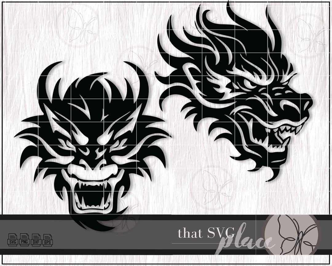 Chinese Dragon Head SVG PNG Dxf Vector Cricut Cutting File, Digital ...