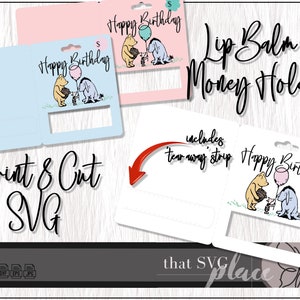Porta soldi per balsamo per labbra in formato SVG, file di taglio Cricut per porta carte regalo, porta soldi in formato SVG, download digitale