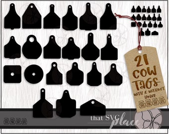 Ear Tag SVG, Cow Tag SVG, Cattle Tag SVG, Cricut Cutting File Silhouette, Glowforge Digital Download