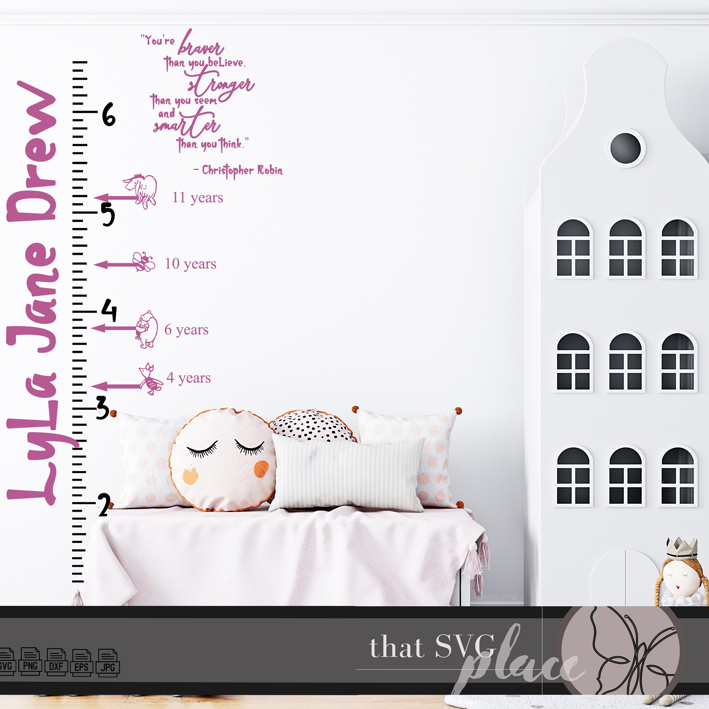 Growth Chart SVG Classic Winnie the Pooh Growth Chart Ruler Etsy