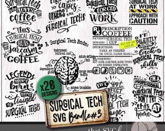 外科技術者 SVG PNG バンドル、CST 外科技術者 SVG、技術週間感謝ギフト、外科技術者 T シャツ SVG、手術助手 SVG