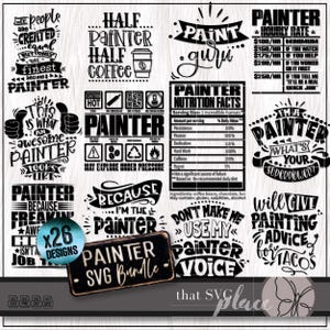 Bundle SVG peintre, Svg artiste, Svg peintre en bâtiment, cadeau d'appréciation, chemise SVG, sublimation, fichier de coupe Cricut