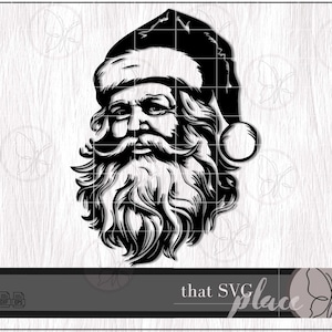 Santa Claus Face SVG, Pere Noel SVG, vintage Santa SVG Retro Christmas Santa Png Clipart Cricut Cut File, Digital Download