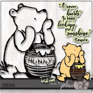 Klassieke Winnie de Poeh SVG, EPS, PNG, Cricut silhouet Glowforge Cutting-bestand, digitale download