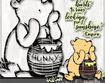 Classic Winnie The Pooh SVG, EPS, PNG, Cricut Silhouette Glowforge Cutting File, Digital Download