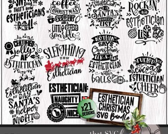 Esthetician SVG Bundle, Christmas Cosmetology PNG, Skin Care Svg, Esthetician Shirt Svg, Appreciation Gift, Beautician Svg, Cricut Cut File