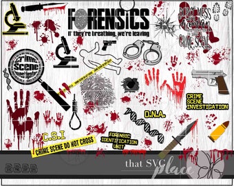 CSI Crime Scene Investigation Bundle, Blood, Chalk Outline, Police  SVG, EPS, png, dxf, jpg Silhouette Cricut Glowforge Cutting File