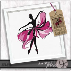 Ballerine 3D SVG, modèle Shadowbox en couches 3D, Svg de danseuse, caisson lumineux en papier découpé, Shadow Box SVG, Lightbox, fichier de coupe Cricut