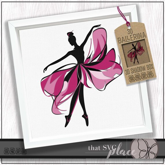 3D Ballerina SVG, 3D Layered Shadowbox Template, Dancer Svg, Paper Cut Light Box, Shadow Box SVG, Lightbox, SVG Cricut Cut File