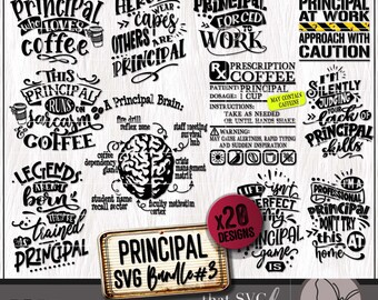Director SVG, director PNG paquete 3, educador escolar divertido SVG, regalo de agradecimiento, mejor camiseta de director de todos los tiempos Svg, archivo de corte Cricut