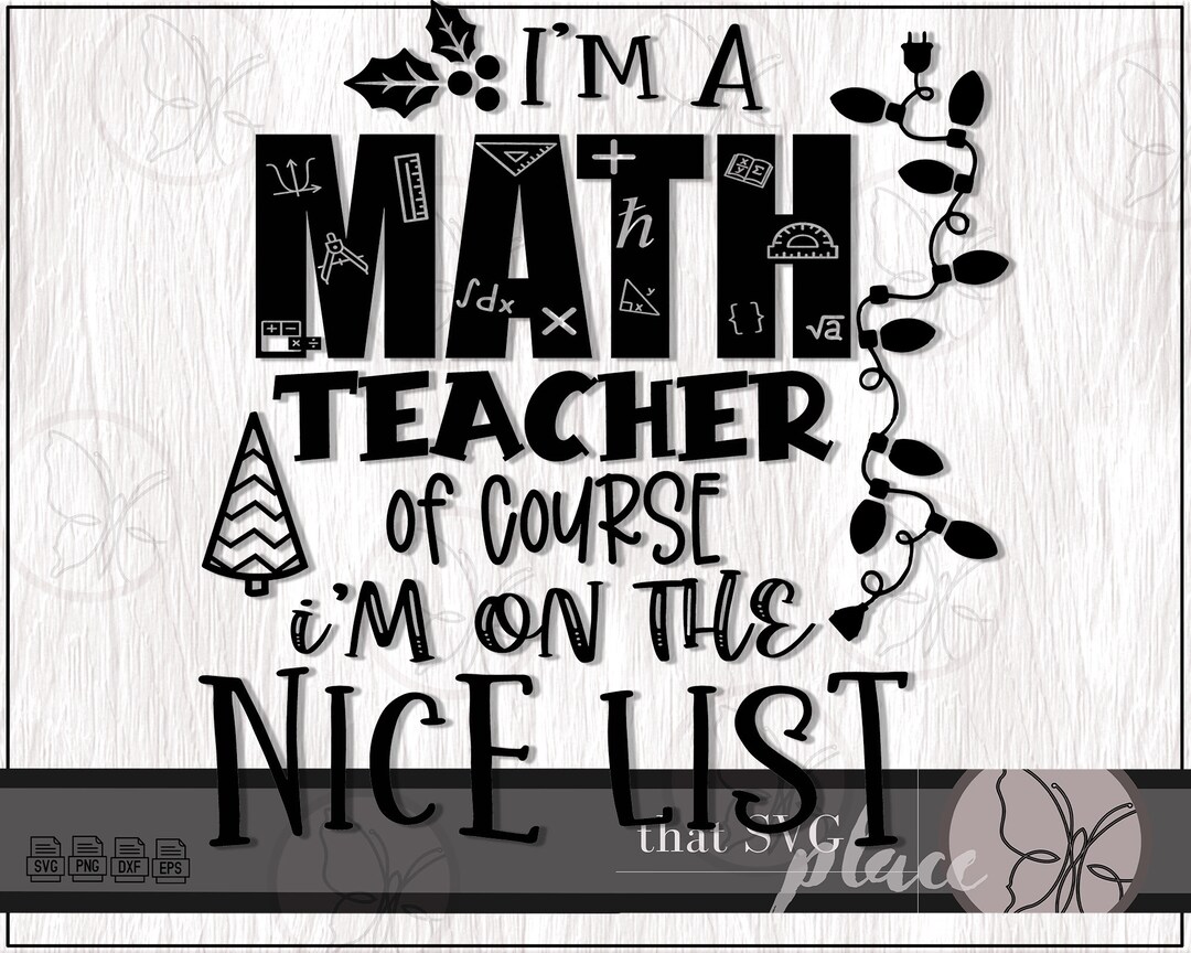 Math Teacher SVG, Math SVG, Teacher SVG Cricut Cutting File Silhouette ...
