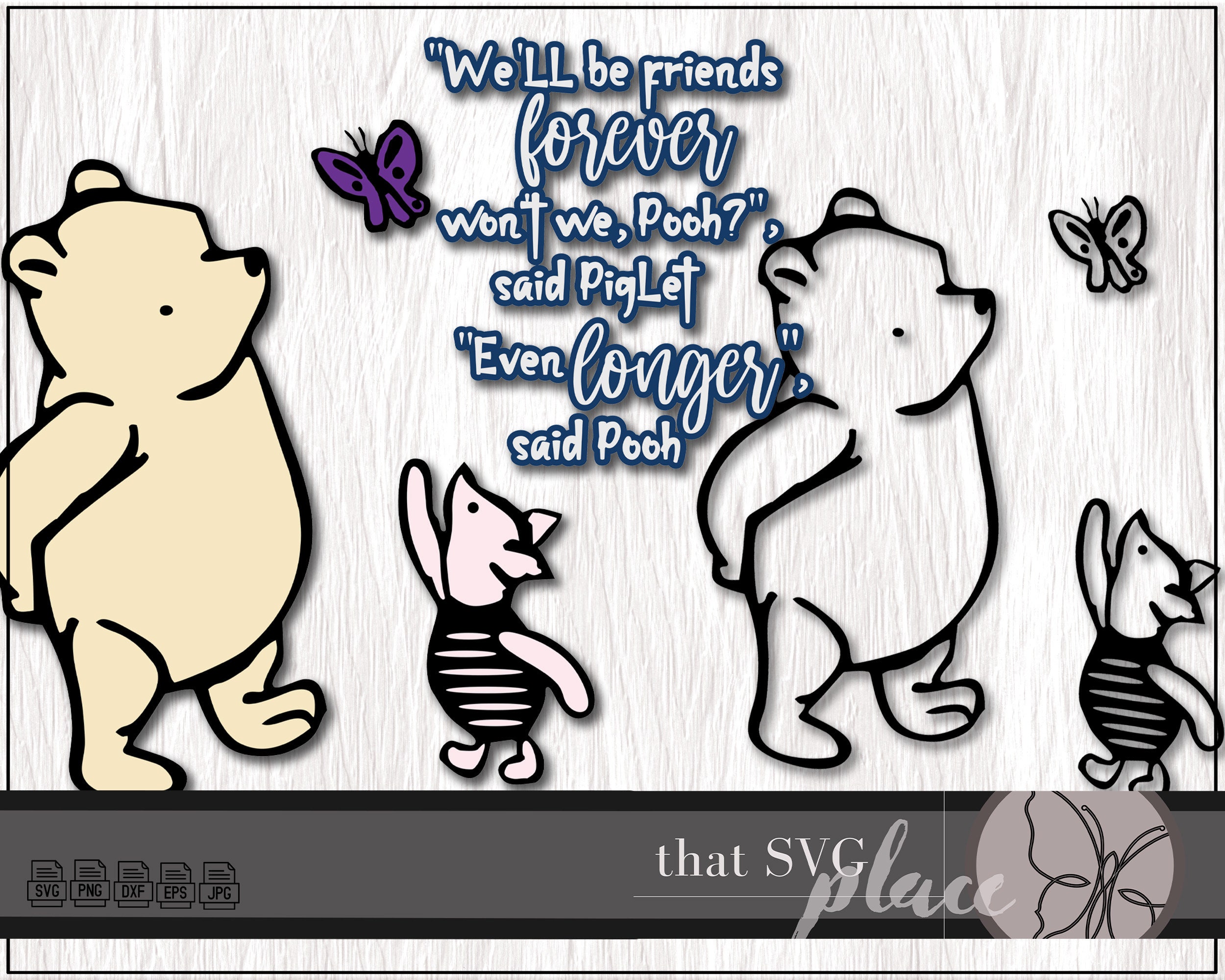 Winnie the Pooh SVG Classic Pooh SVG Piglet Svg Eeyore Svg - Etsy