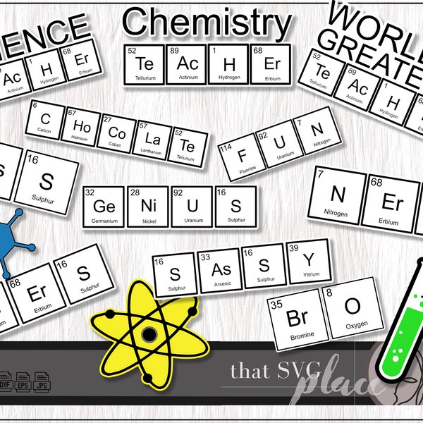 Teacher SVG, Chemistry, Science Lab Chemistry, Periodic Table SVG Bundle, Science Clipart SVG, eps, png, jpg Silhouette Cricut