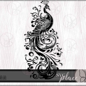 Peacock SVG PNG DXF Clipart Vector Cut File For Cricut, Bird Svg