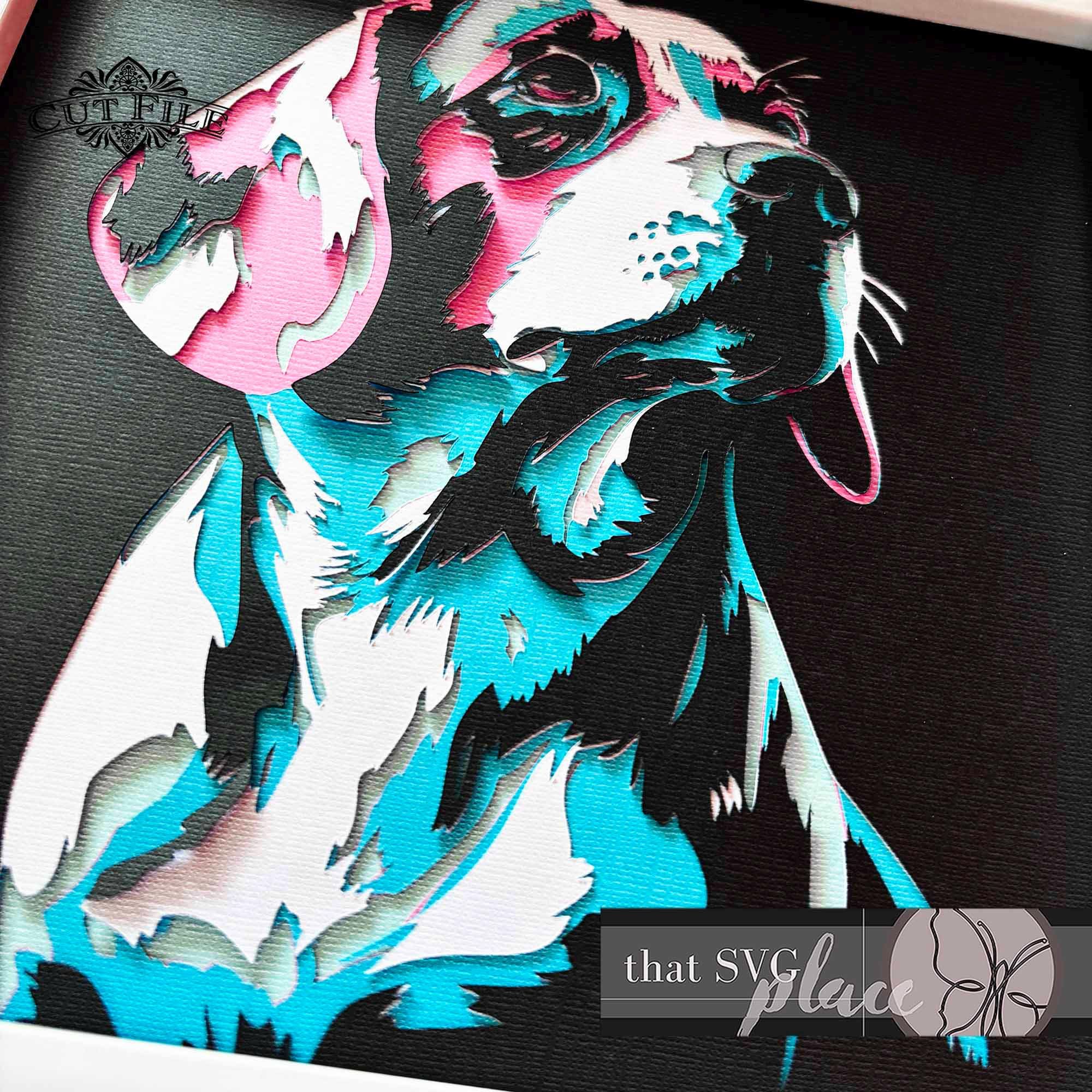 3D Beagle SVG, Layered Shadowbox Template, Paper Cut Light Box, Pet ...