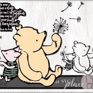 Archivo de corte clásico de Winnie the Pooh (SVG, EPS, PNG), silueta de Cricut Glowforge, descarga digital