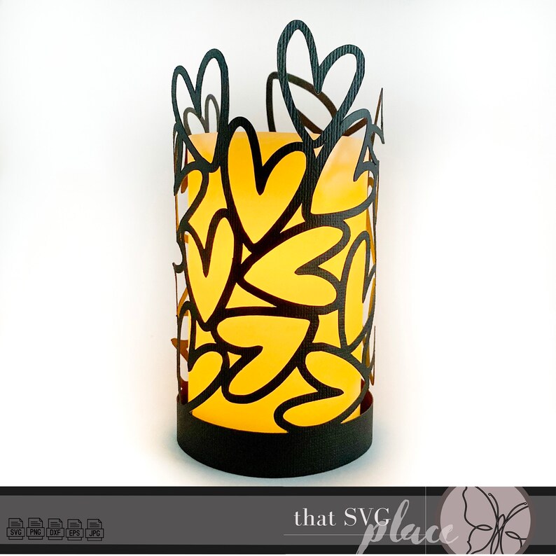 Lantern SVG 3D Paper Lantern SVG Hearts Lantern Template Etsy Canada
