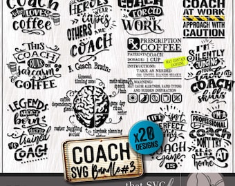 Coach SVG Bundle, School Coach PNG Bundle #3, Appreciation Gift, Shirt SVG, Sublimation Design, Cricut Cut File, Sublimation