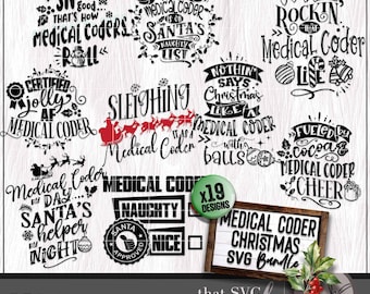 Medical Coder SVG, Pakiet SVG na Boże Narodzenie, Koszulka SVG Png, Prezent z podziękowaniami, Naklejka Svg, Cricut Cut Digital File, Sublimacja