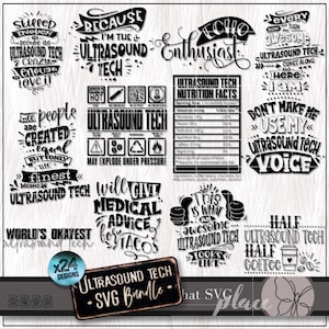 Ultraschall SVG PNG Bundle, Ultraschall Tech SVG, US Tech Wertschätzung Geschenk, Sonograph Shirt oder Becher SVG, Cricut Cut Datei