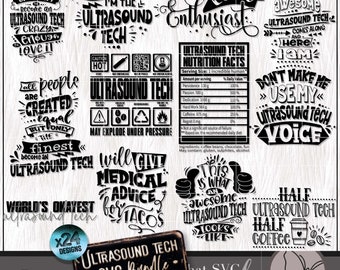 Ultrasound SVG PNG Bundle, Ultrasound Tech Svg, US Tech Appreciation Gift, Sonographer Shirt or Tumbler Svg, Cricut Cut File