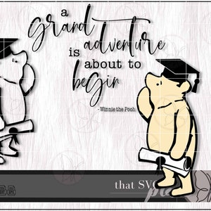 Winnie de Poeh SVG, afstuderen SVG, klassieke Pooh SVG, Cricut cut-bestanden