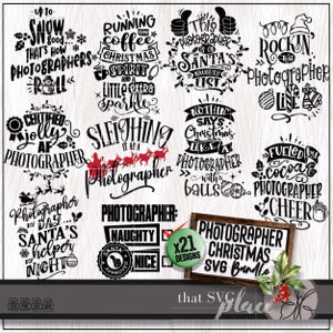Photographe SVG, lot PNG Noël, photographie Svg, chemise SVG, cadeau de remerciement, fichier de coupe Cricut
