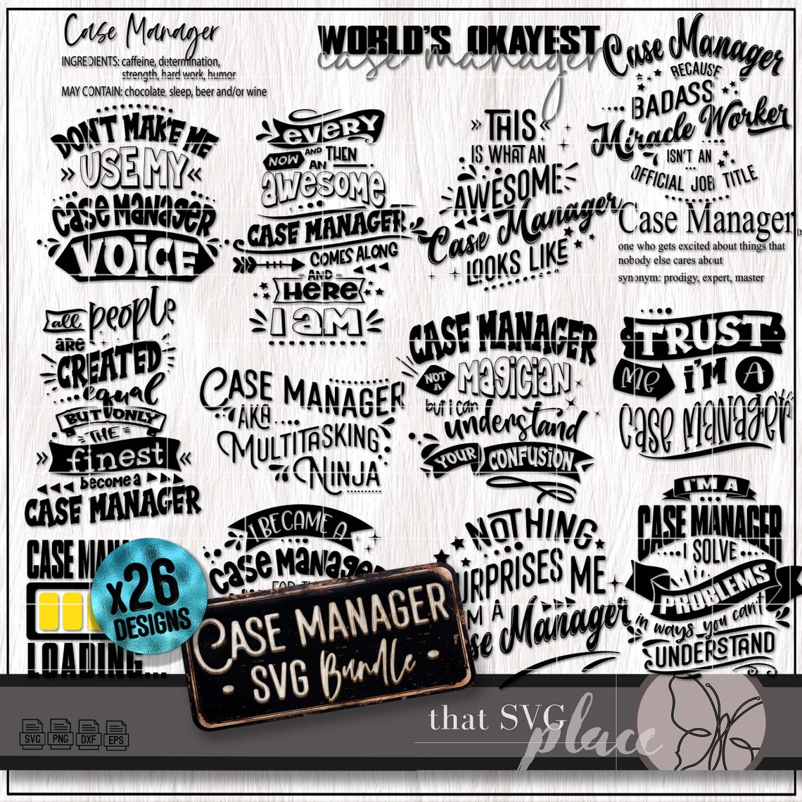 Pretty Case Management Label Case Manager SVG PNG Bundle, Funny Nurse Case Manager Svg, Case ...