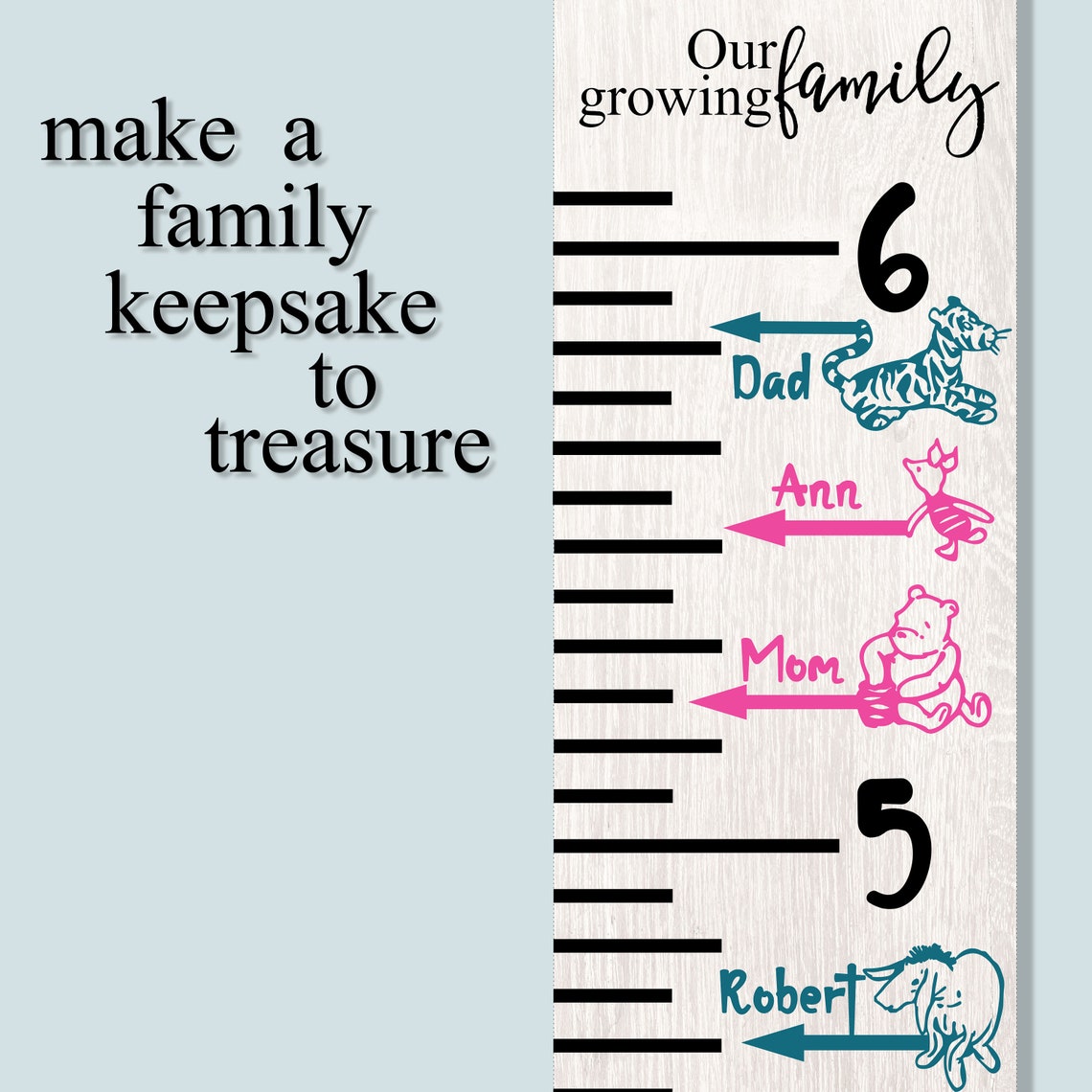 Growth Chart SVG Classic Winnie the Pooh Growth Chart Ruler Etsy