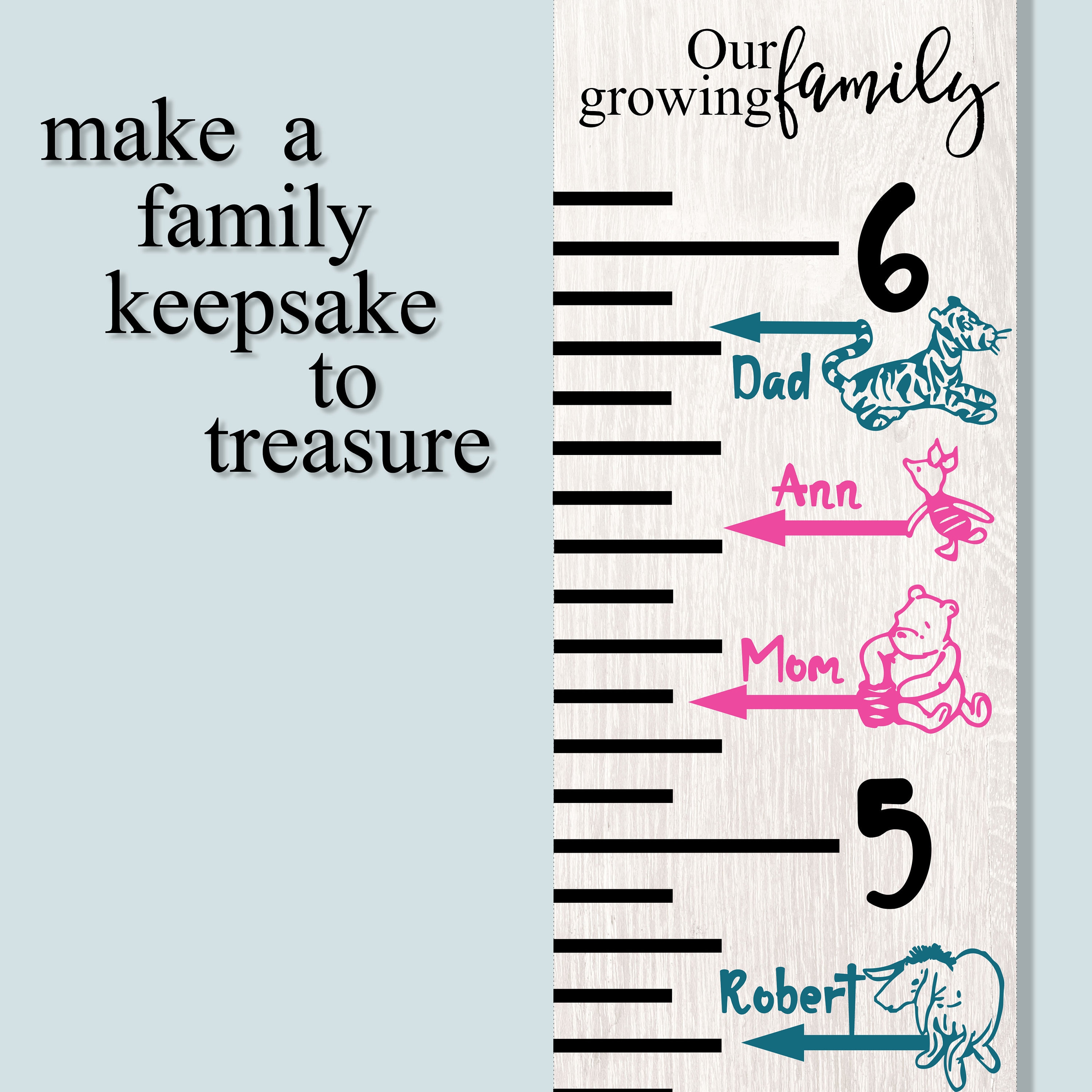 Growth Chart SVG Classic Winnie the Pooh Growth Chart Ruler Etsy