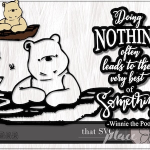 Winnie de Poeh SVG, EPS, PNG, Cricut silhouet Glowforge Cutting-bestand, digitale download