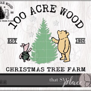 Winnie de Poeh SVG, kerst SVG, Navidad SVG, Joyeux Noel Svg, klassieke Pooh Svg, silhouet Cricut snijden bestand