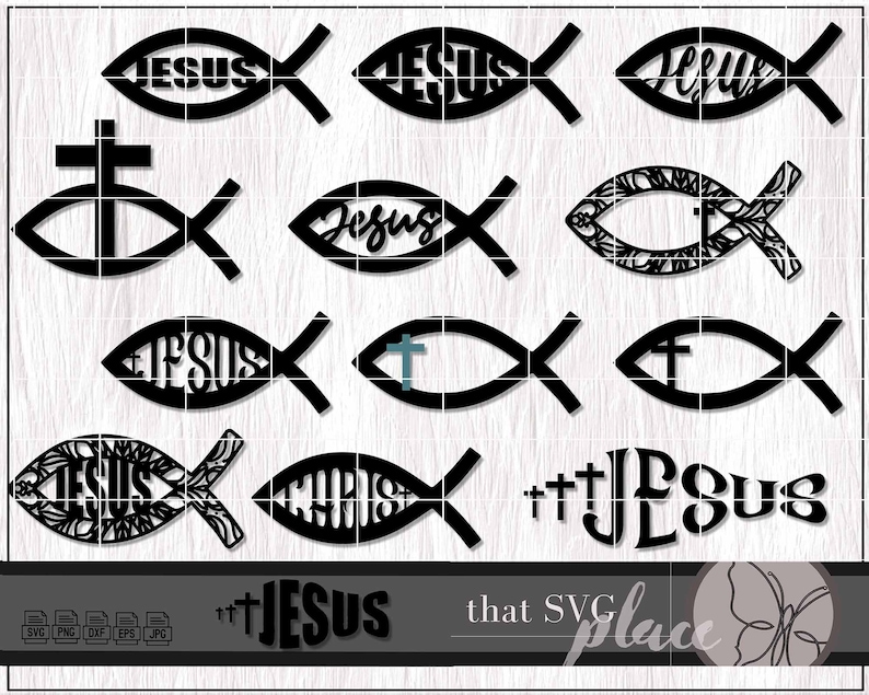Jesus Fish SVG, Jesus SVG, Faith SVG, Christ Svg Cricut Cutting File