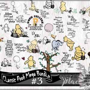 Winnie de Poeh SVG, klassieke Pooh SVG-bundel, Knorretje SVG, Iejoor Svg, Christopher Robin Svg, Cricut Cut-bestanden