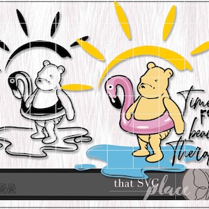 Winnie de Poeh SVG, Pooh Bear SVG, Pooh clipart, PNG, Cricut silhouet Glowforge snijden-bestand, digitale download
