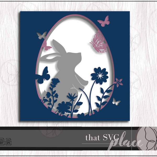 Shadow Box SVG, Easter Bunny SVG, Easter Paper Cut Light Box, Cricut Silhouette Glowforge Cutting File, Digital Download Shadow Box SVG, Easter Bunny SVG, Easter Paper Cut Light Box, Cricut Silhouette Glowforge Cutting File, Digital Download