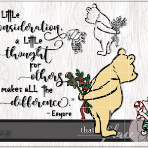 Winnie de Poeh SVG, kerst SVG, Navidad SVG, Joyeux Noel Svg, klassieke Pooh Svg, silhouet Cricut snijden bestand