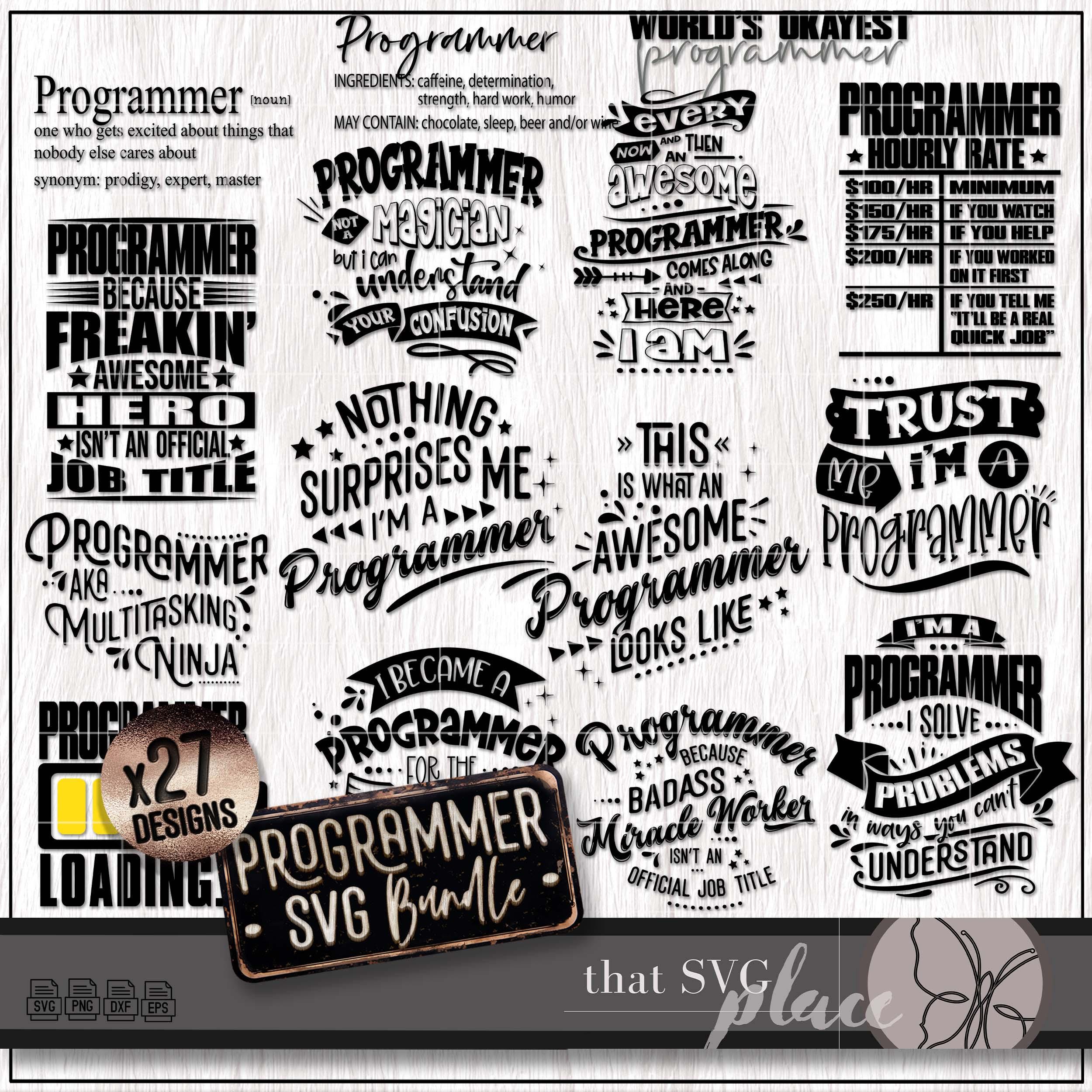 Programmer SVG, Software Developer PNG Bundle, Coder Appreciation Gift ...