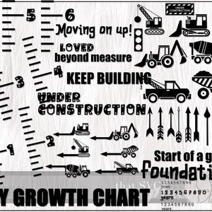 Growth Chart SVG, Growth Chart Ruler, Height Chart, Cricut Cutting File Silhouette, Glowforge Digital Download