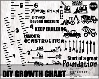 Growth Chart SVG, Growth Chart Ruler, Height Chart, Cricut Cutting File Silhouette, Glowforge Digital Download