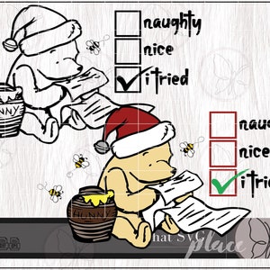 Klassieke Winnie de Poeh SVG, kerst Pooh SVG, Navidad SVG, kerst Svg, Joyeux Noel Svg, klassieke Pooh Svg, Cricut Cutting-bestand