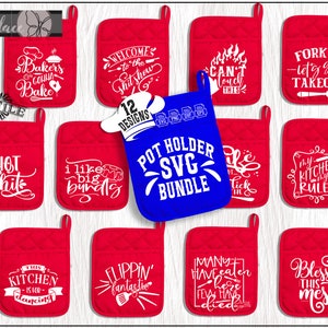 Pot Holder SVG, Potholder SVG, Kitchen Towel SVG, Recipe Svg, Cutting Board Svg, Kitchen Svg Bundle, Baking Svg, Chef Svg