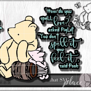 Knorretje SVG, klassieke Winnie de Poeh SVG, png, Cricut silhouet Glowforge snijbestand