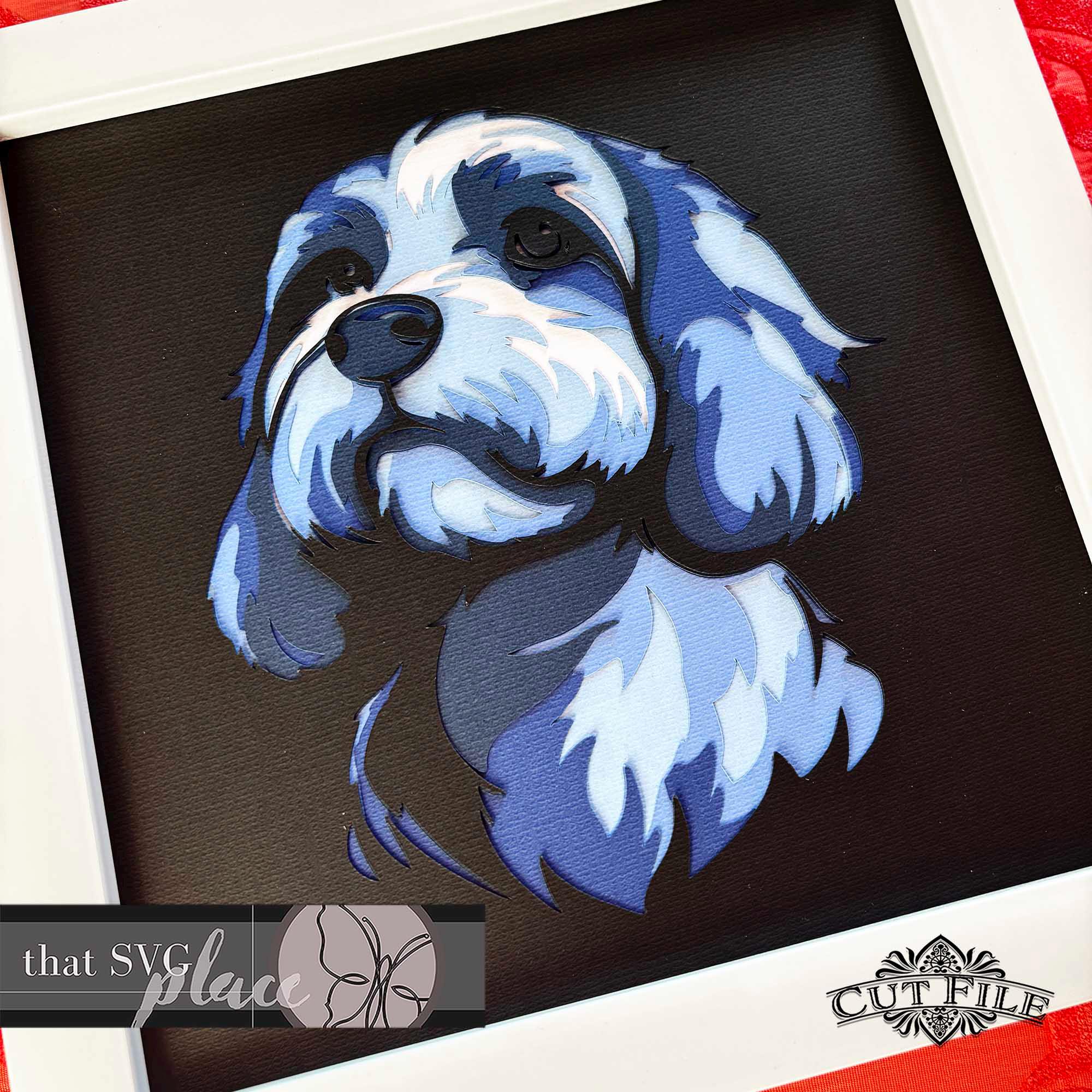 3D Cockapoo SVG, Layered Shadowbox Template, Paper Cut Light Box, Pet ...