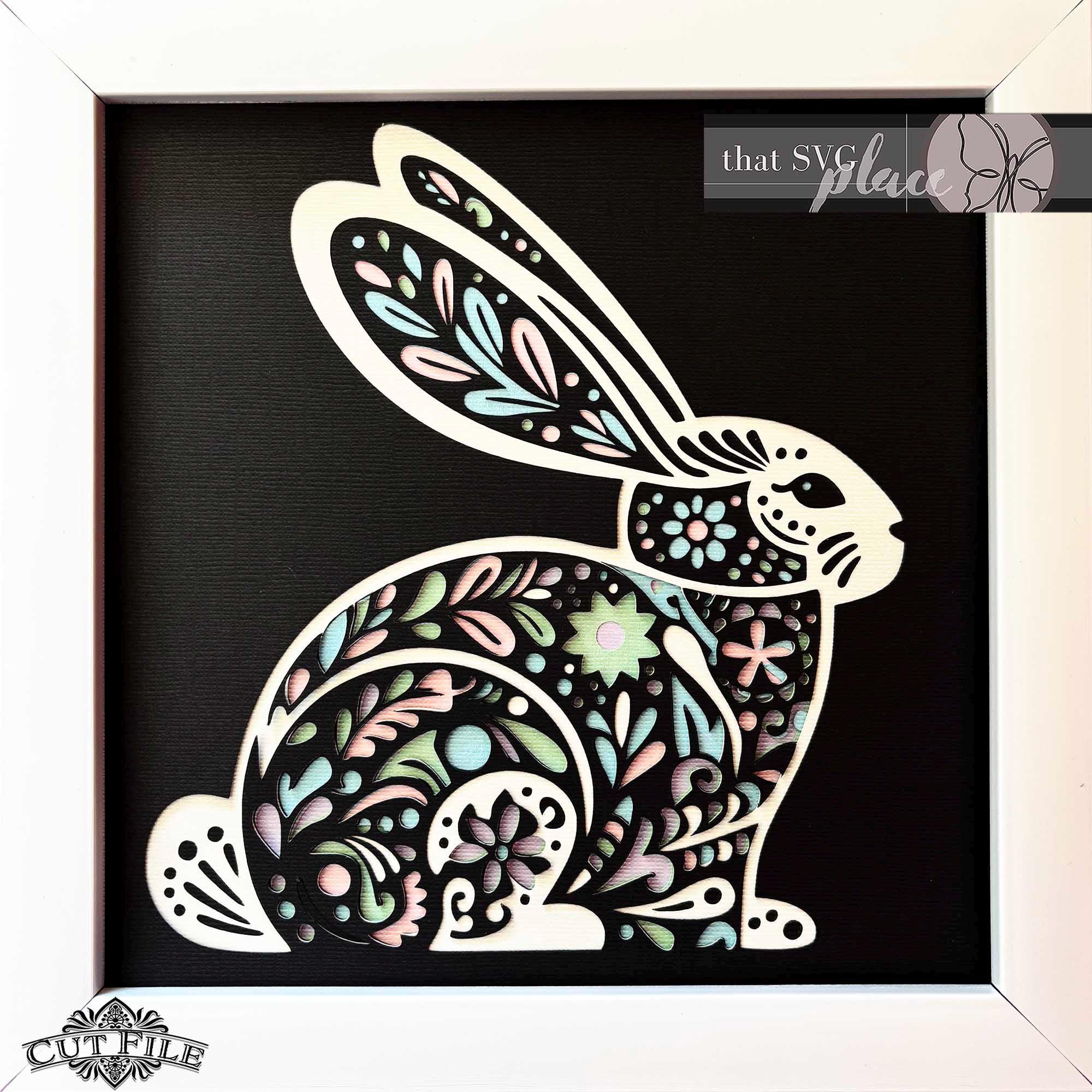 Easter Bunny SVG, 3D Layered Shadowbox Template, Paper Cut Light Box ...