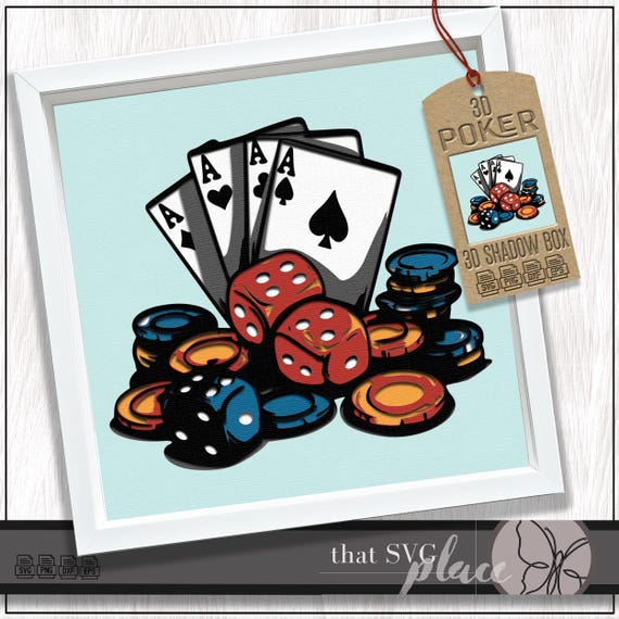 Poker SVG, 3D Layered Shadowbox Template, Paper Cut Light Box, Playing Cards SVG, Shadow Box SVG, Cricut Cutting File