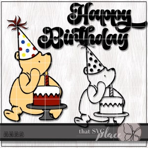 Winnie de Poeh SVG, klassieke Winnie de Poeh SVG, Cricut silhouet Glowforge snijbestand, digitale download van clipart