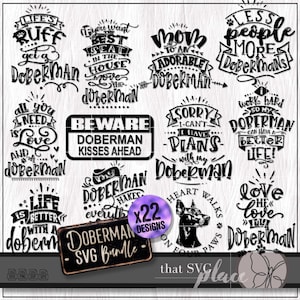 Doberman SVG, paquete de mini doberman pinscher SVG, camisa SVG, dueño de perro PNG, regalo para amantes de los perros, letreros SVG, adornos SVG, archivo de corte Cricut
