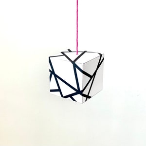 Linhas de cubo de trailer móvel I modelo de artesanato com instruções l Geometria móvel Montessori I folha de jogo I cartas de contraste I DIY I menino menina