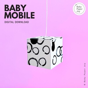 Pendentif mobile cube cercles Je fabrique un modèle avec des instructions l Géométrie mobile Montessori Je joue à l'arche Je contraste les cartes Je garçon fille